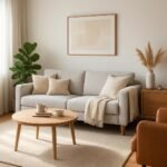 Modern nappali berendezés természetes fényben