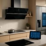 Modern konyha okoseszközökkel és fenntartható dizájnnal