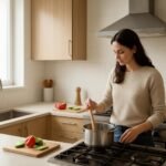 Ergonomikus főzés a konyhai munkaháromszög szabálya szerint.