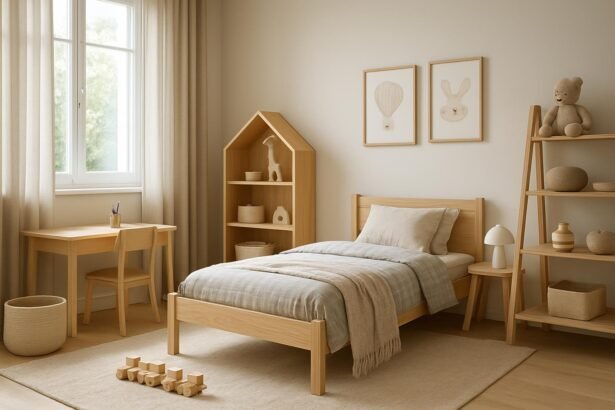 Minimalista gyerekszoba berendezés praktikus bútorokkal