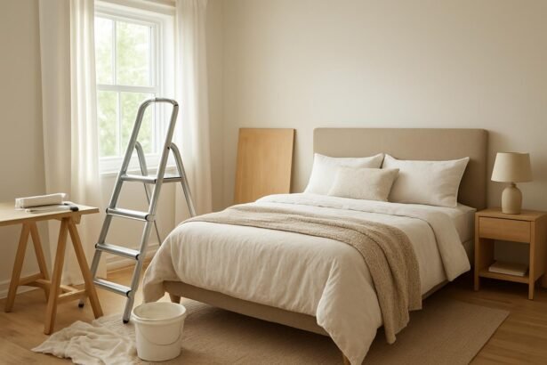 Hálószoba felújítás előtt és után, olcsó megoldásokkal.