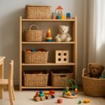 Rendezett gyerekszoba játéktárolási megoldásokkal