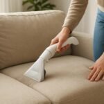 Kanapé tisztítása házilag makacs foltok eltávolításával.