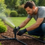Kertész automata öntözőrendszert telepít a kertben