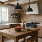 Rusztikus konyha modern elemekkel, farmhouse stílusban