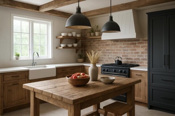 Rusztikus konyha modern elemekkel, farmhouse stílusban